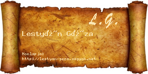 Lestyán Géza névjegykártya