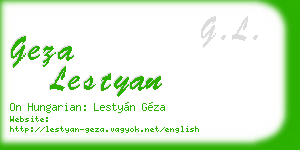 geza lestyan business card