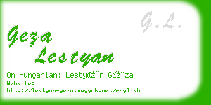 geza lestyan business card